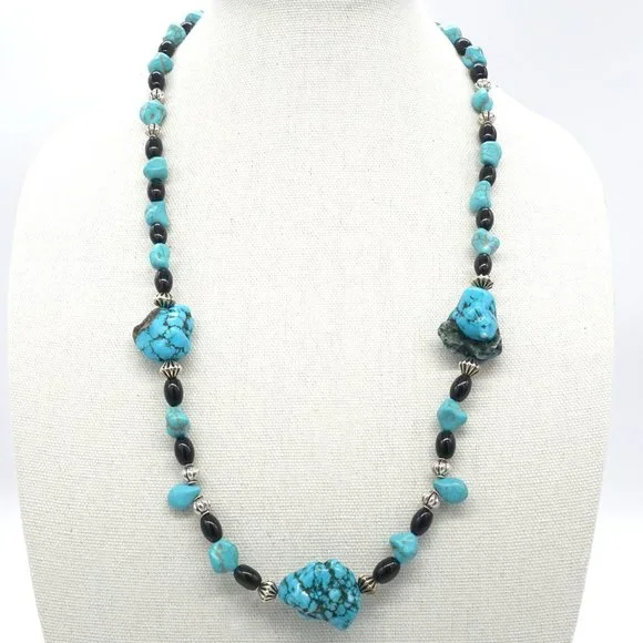 🎉Hostess Pick🎉 Necklace with Genuine Turquoise nougats  and beads. - Picture 3 of 6